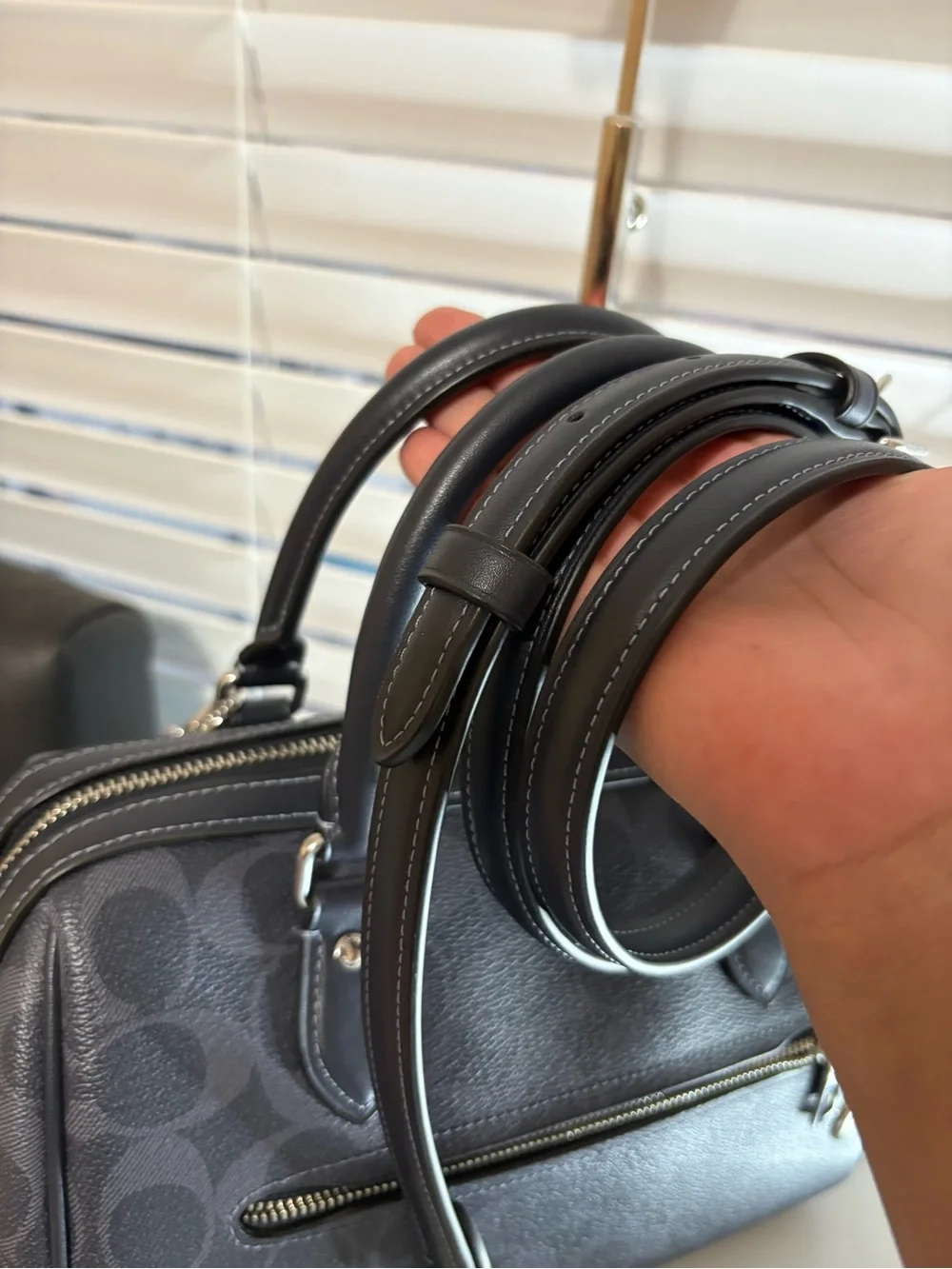💙⛓️Coach Rowan Satchel Signature Canvas Blue Set.